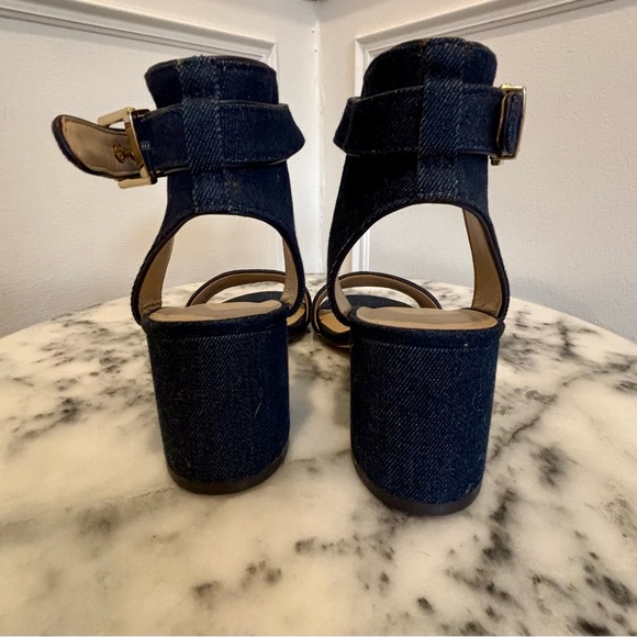 Lord & Taylor 424 Fifth Ankle Stap Denim Block Heels | Size 7 US - Picture 5 of 9